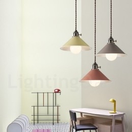 1-lichts moderne, eigentijdse stalen hanglamp met stalen kap