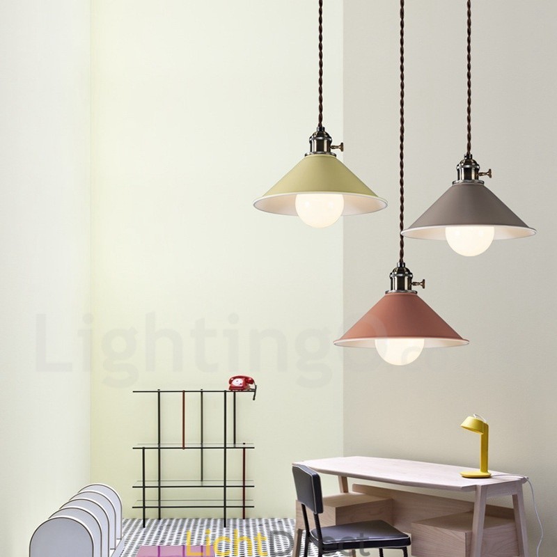 1-lichts moderne, eigentijdse stalen hanglamp met stalen kap