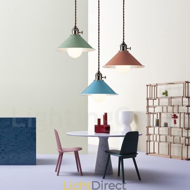 1-lichts moderne, eigentijdse stalen hanglamp met stalen kap