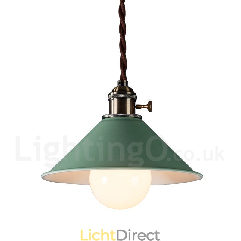 1-lichts moderne, eigentijdse stalen hanglamp met stalen kap