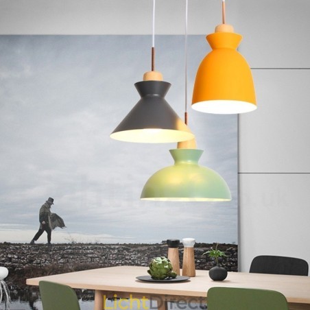 1-lichts moderne, eigentijdse stalen hanglamp met aluminiumlegering kap 1-lichts moderne, eigentijdse stalen hanglamp met aluminiumlegering kap