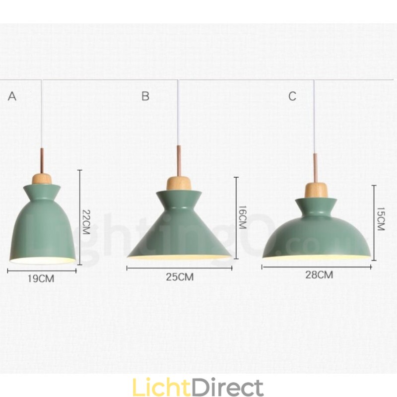1-lichts moderne, eigentijdse stalen hanglamp met aluminiumlegering kap