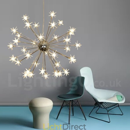 32 Lichts Moderne Hedendaagse Stalen Hanglamp met Glazen Kap 32 Lichts Moderne Hedendaagse Stalen Hanglamp met Glazen Kap