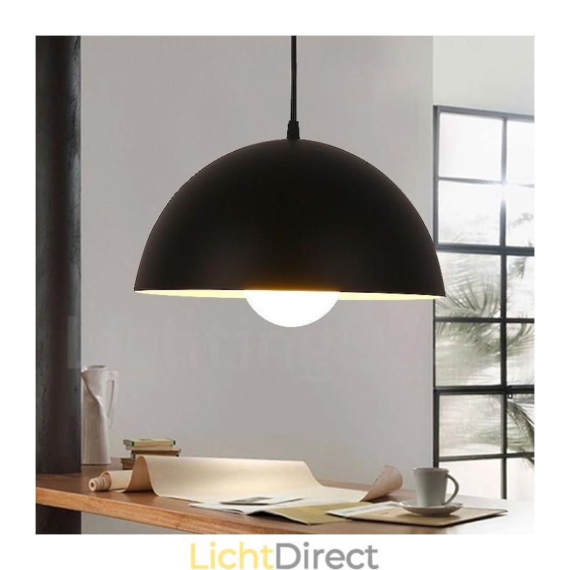 1-lichts moderne, eigentijdse stalen hanglamp met aluminiumlegering kap