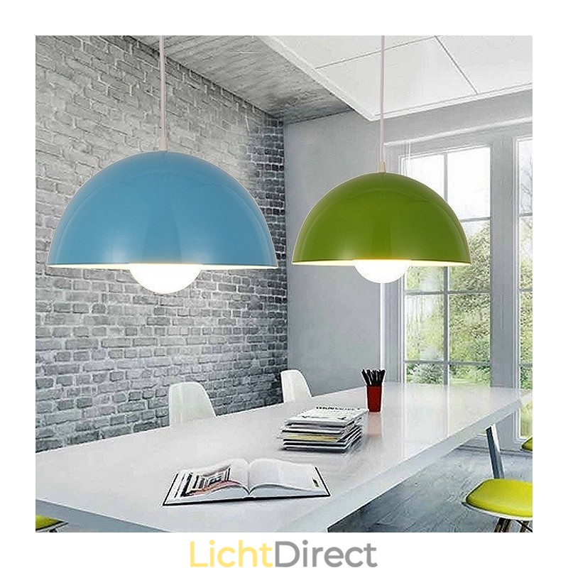1-lichts moderne, eigentijdse stalen hanglamp met aluminiumlegering kap