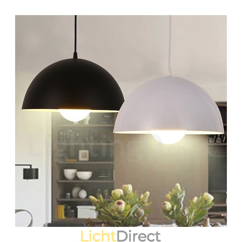 1-lichts moderne, eigentijdse stalen hanglamp met aluminiumlegering kap