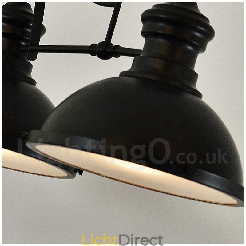 3-lichts retro rustieke stalen hanglamp met stalen kap