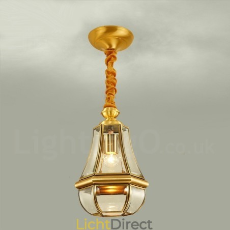 1 Licht Retro Rustieke Luxe Messing Hanglamp Kroonluchter met Glazen Kap 1 Licht Retro Rustieke Luxe Messing Hanglamp Kroonluchter met Glazen Kap