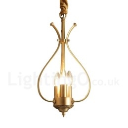 4-lichts retro rustieke luxe messing hanglamp kroonluchter