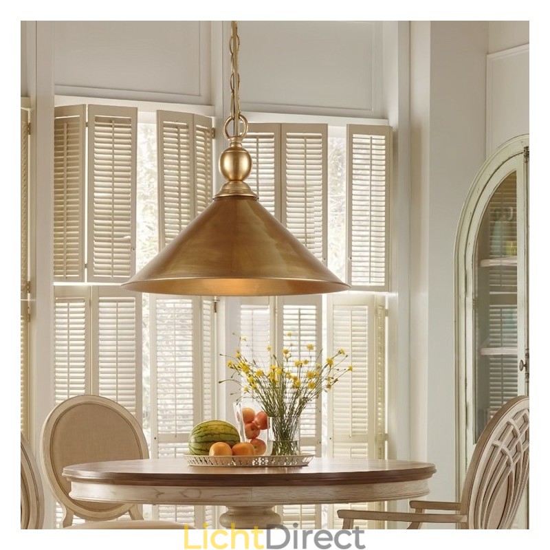 1 Licht Retro Rustieke Luxe Messing Hanglamp Kroonluchter met Messing Kap