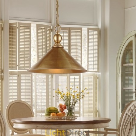 1 Licht Retro Rustieke Luxe Messing Hanglamp Kroonluchter met Messing Kap 1 Licht Retro Rustieke Luxe Messing Hanglamp Kroonluchter met Messing Kap