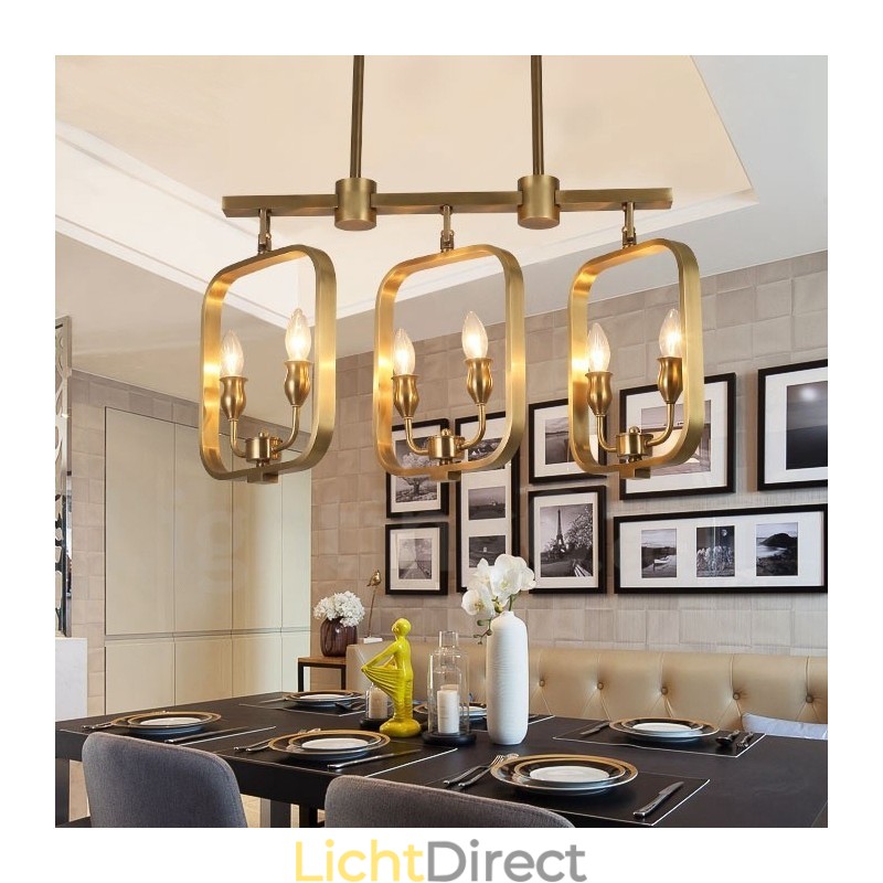 6-lichts retro rustieke luxe messing hanglamp kroonluchter
