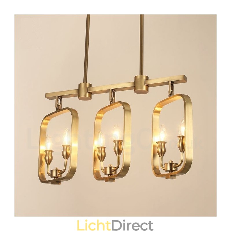 6-lichts retro rustieke luxe messing hanglamp kroonluchter