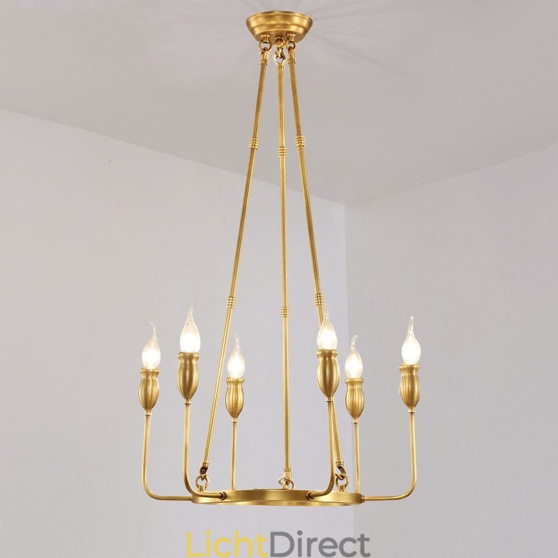 6-lichts 8-lichts retro rustieke luxe messing hanglamp kroonluchter