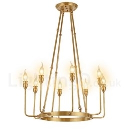 6-lichts 8-lichts retro rustieke luxe messing hanglamp kroonluchter