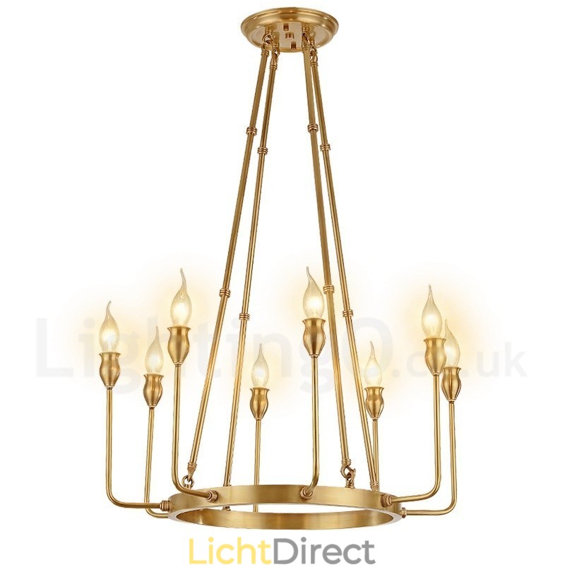 6-lichts 8-lichts retro rustieke luxe messing hanglamp kroonluchter