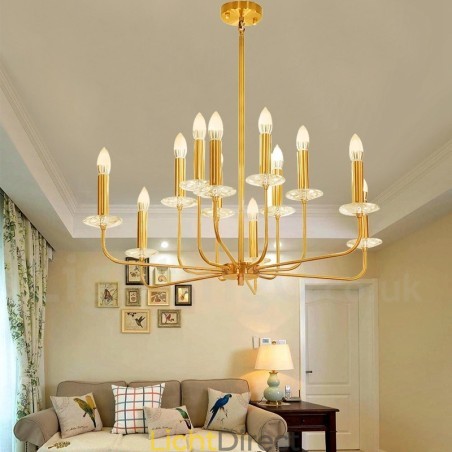 12 Licht Retro Rustieke Luxe Messing Hanglamp Kroonluchter 12 Licht Retro Rustieke Luxe Messing Hanglamp Kroonluchter