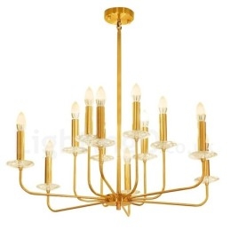 12 Licht Retro Rustieke Luxe Messing Hanglamp Kroonluchter
