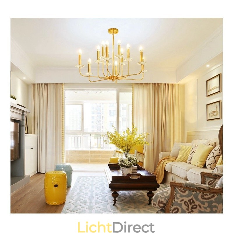 12 Licht Retro Rustieke Luxe Messing Hanglamp Kroonluchter