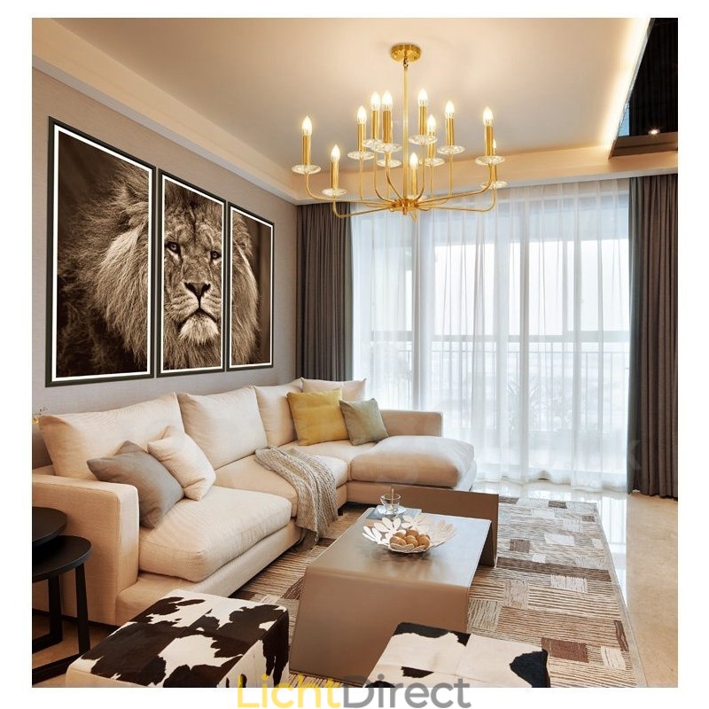 12 Licht Retro Rustieke Luxe Messing Hanglamp Kroonluchter
