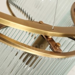 8-lichts retro rustieke luxe messing hanglamp kroonluchter met glazen kap