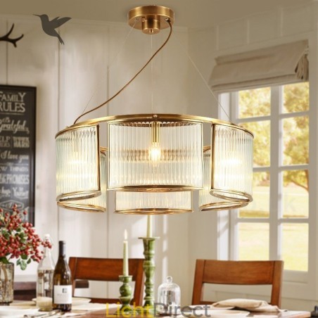 6-lichts retro rustieke luxe messing hanglamp kroonluchter met glazen kap 6-lichts retro rustieke luxe messing hanglamp kroonluchter met glazen kap