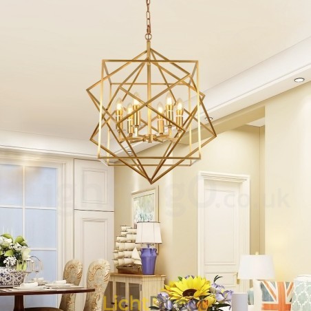 6-lichts retro rustieke luxe messing hanglamp kroonluchter 6-lichts retro rustieke luxe messing hanglamp kroonluchter