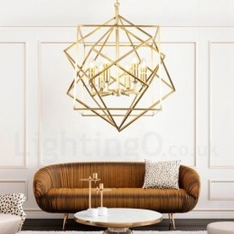 6-lichts retro rustieke luxe messing hanglamp kroonluchter