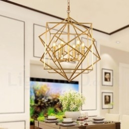 6-lichts retro rustieke luxe messing hanglamp kroonluchter
