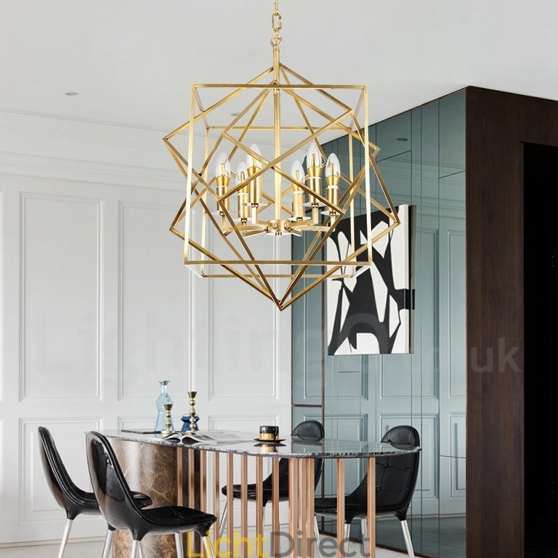 6-lichts retro rustieke luxe messing hanglamp kroonluchter