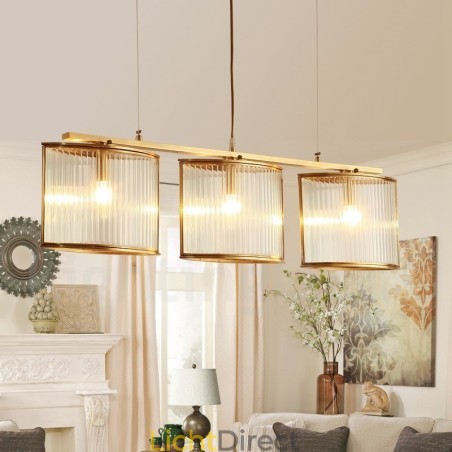 3-lichts retro rustieke luxe messing hanglamp kroonluchter met glazen kap 3-lichts retro rustieke luxe messing hanglamp kroonluchter met glazen kap