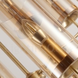 16-lichts retro rustieke luxe messing hanglamp kroonluchter met glazen kap