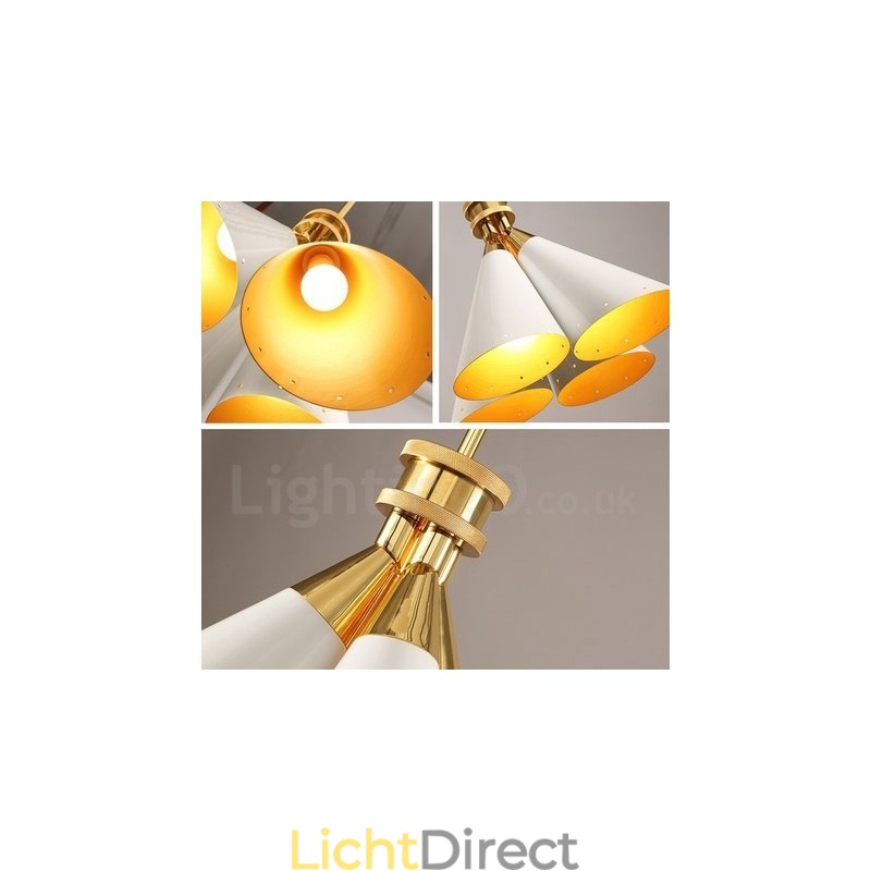 4-lichts retro rustieke luxe aluminiumlegering hanglamp kroonluchter met aluminiumlegering kap