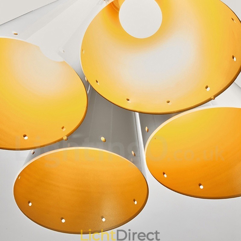 4-lichts retro rustieke luxe aluminiumlegering hanglamp kroonluchter met aluminiumlegering kap