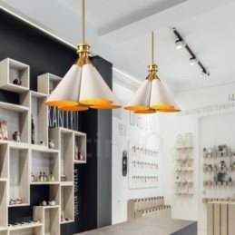 4-lichts retro rustieke luxe aluminiumlegering hanglamp kroonluchter met aluminiumlegering kap
