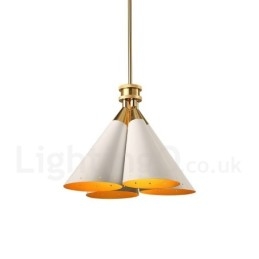 4-lichts retro rustieke luxe aluminiumlegering hanglamp kroonluchter met aluminiumlegering kap