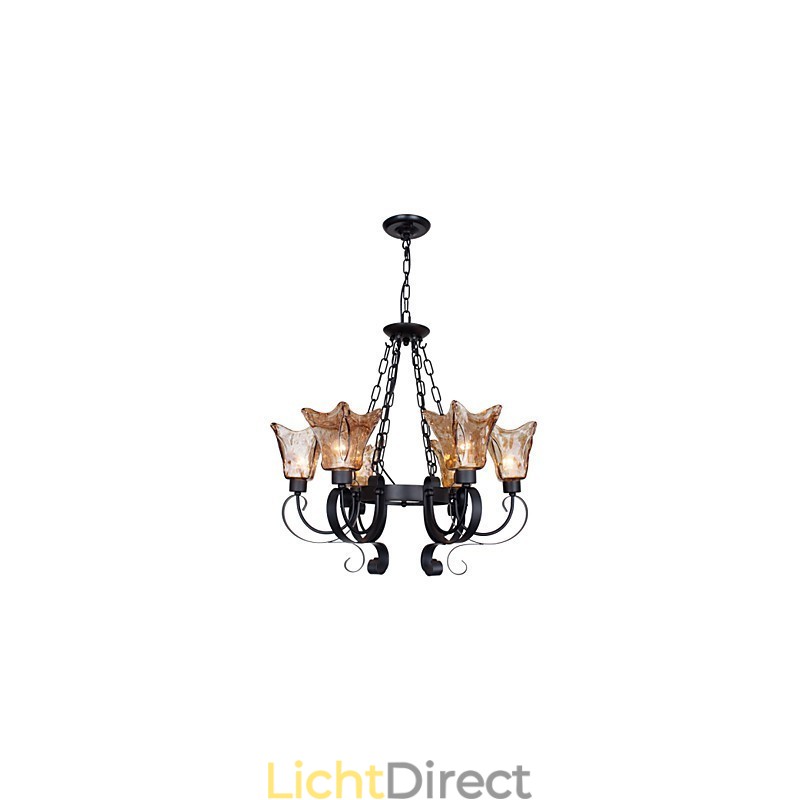 Kroonluchter 6 lampen Glas Traditioneel Klassiek Vintage