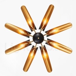 8-lichts retro rustieke luxe aluminiumlegering hanglamp kroonluchter met aluminiumlegering kap