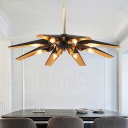 8-lichts retro rustieke luxe aluminiumlegering hanglamp kroonluchter met aluminiumlegering kap