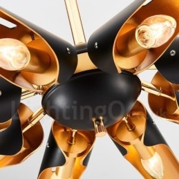 8-lichts retro rustieke luxe aluminiumlegering hanglamp kroonluchter met aluminiumlegering kap