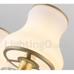 3-lichts retro rustieke luxe kristallen hanglamp kroonluchter met glazen kap