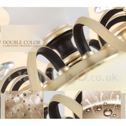 Retro Rustieke Luxe Kristallen Hanglamp Kroonluchter met Glazen Kap