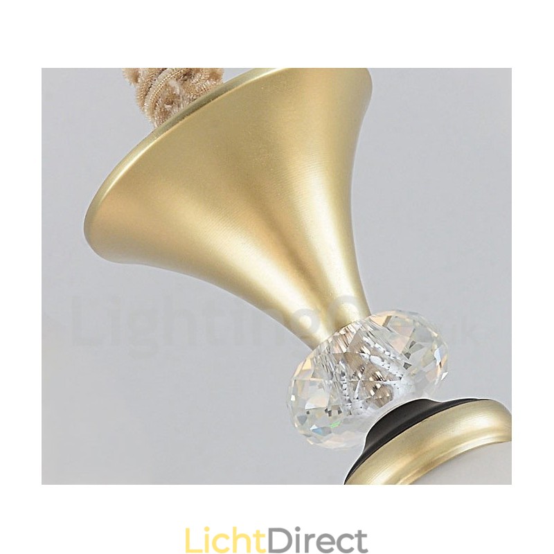 12 Licht Retro Rustieke Luxe Kristallen Hanglamp Kroonluchter met Glazen Kap