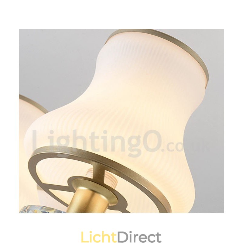 12 Licht Retro Rustieke Luxe Kristallen Hanglamp Kroonluchter met Glazen Kap