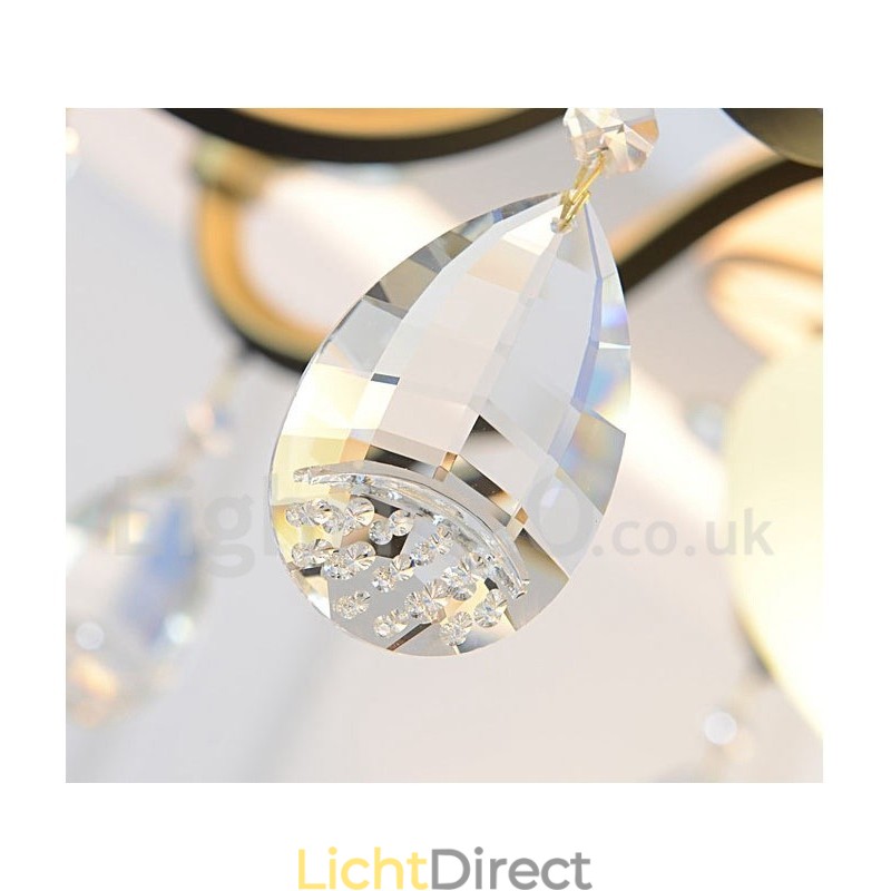 12 Licht Retro Rustieke Luxe Kristallen Hanglamp Kroonluchter met Glazen Kap