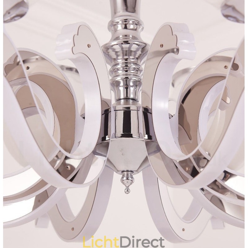 6-lichts moderne, eigentijdse luxe hanglamp kroonluchter met glazen kap