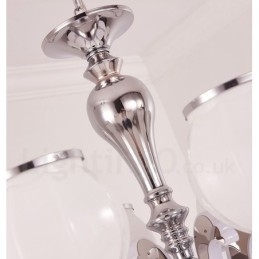 6-lichts moderne, eigentijdse luxe hanglamp kroonluchter met glazen kap