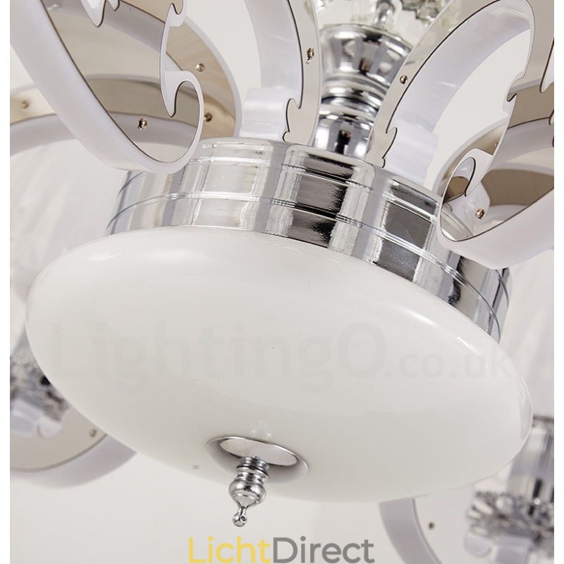 Retro Rustieke Luxe Kristallen Hanglamp Kroonluchter met Glazen Kap
