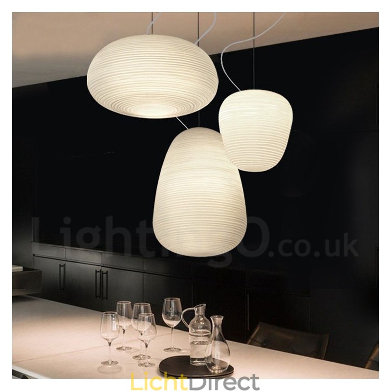 1 Lichts Moderne Hedendaagse Hanglamp Plafondlamp met Glazen Kap
