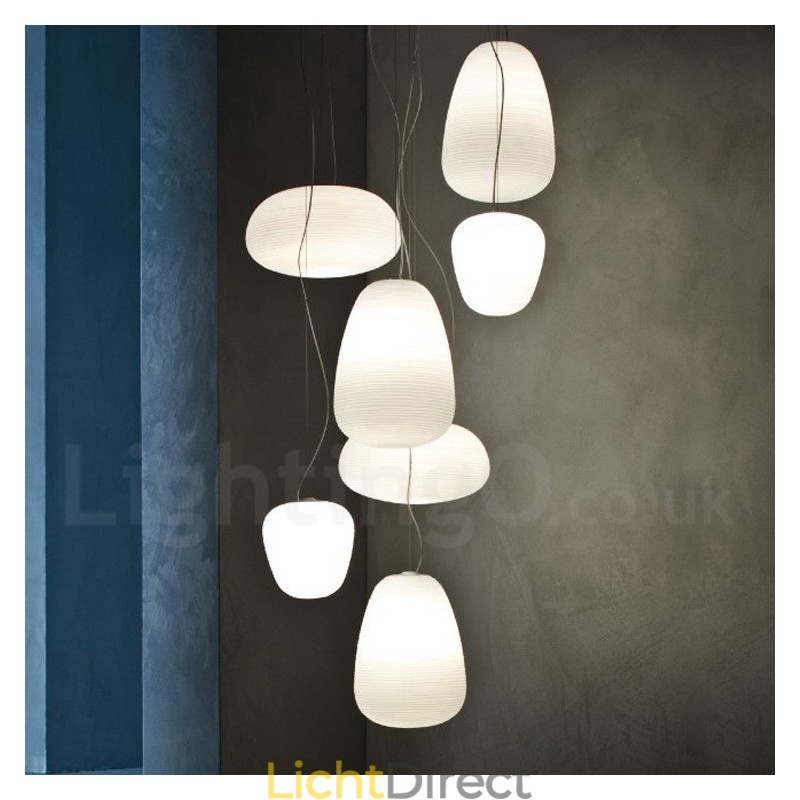 1 Lichts Moderne Hedendaagse Hanglamp Plafondlamp met Glazen Kap